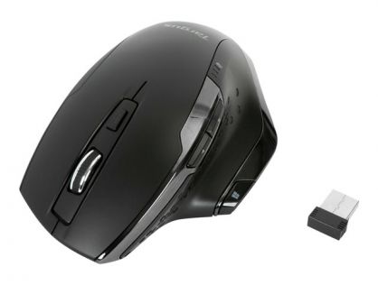 Targus - Mouse - ergonomic - antimicrobial - right-handed - 7 buttons - wireless - 2.4 GHz - USB wireless receiver - black