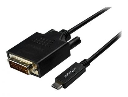 StarTech.com 10ft (3m) USB C to DVI Cable, 1080p (Single Link) USB Type-C (DP Alt Mode HBR2) to DVI-Digital Video Adapter Cable, Thunderbolt 3 Compatible, Laptop to DVI Monitor/Display - USB-C Adapter Cable (CDP2DVI3MBNL) - external video adapter - VIA/VL