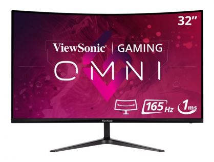 ViewSonic VX3218-PC-MHD - Gaming - LED monitor - gaming - curved - 32" - 1920 x 1080 Full HD (1080p) @ 165 Hz - VA - 300 cd/m² - 4000:1 - 1 ms - 2xHDMI, DisplayPort - speakers