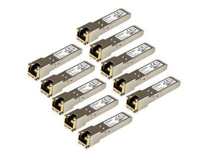 StarTech.com Cisco GLC-T Compatible SFP Module, 1000BASE-T, SFP to RJ45 Cat6/Cat5e, 1GE Gigabit Ethernet SFP, RJ-45 (Copper) 100m, Cisco Firepower, ASR920, IE2000, Mini GBIC Transceiver - Lifetime Warranty (GLCT10PKST) - SFP (mini-GBIC) transceiver module