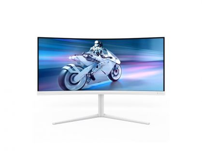 Philips Evnia 5000 34M2C5501A - LED monitor - gaming - curved - 34" - 3440 x 1400 WQHD @ 180 Hz - Fast VA - 300 cd/m² - 4000:1 - DisplayHDR 400 - 0.5 ms - 2xHDMI, DisplayPort - speakers - white