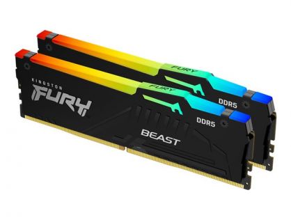 Kingston FURY Beast RGB - DDR5 - kit - 16 GB: 2 x 8 GB - DIMM 288-pin - 6000 MHz / PC5-48000 - CL36 - 1.35 V - unbuffered - on-die ECC