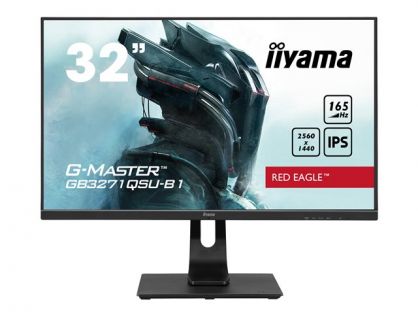 iiyama G-MASTER Red Eagle GB3271QSU-B1 - LED monitor - 32" (31.5" viewable) - 2560 x 1440 WQHD @ 165 Hz - IPS - 400 cd/m² - 1200:1 - 1 ms - 2xHDMI, 2xDisplayPort - speakers - matte black