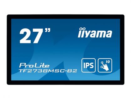 iiyama ProLite TF2738MSC-B2 - LED monitor - 27" - open frame - touchscreen - 1920 x 1080 Full HD (1080p) @ 60 Hz - A-MVA+ - 300 cd/m² - 3000:1 - 5 ms - HDMI, DVI, DisplayPort - speakers - black