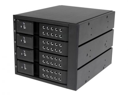 StarTech.com 4-Bay Mobile Rack Backplane - Trayless Hot Swap Mobile Rack Backplane for 3.5in SAS II/SATA III - 6 Gbps HDD (HSB4SATSASBA) - Storage mobile rack - 2.5" - black