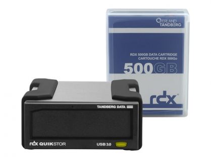 Overland Tandberg RDX QuikStor - RDX drive - SuperSpeed USB 3.0 - external - with 500 GB Cartridge