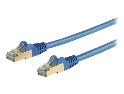 StarTech.com 5m CAT6A Ethernet Cable, 10 Gigabit Shielded Snagless RJ45 100W PoE Patch Cord, CAT 6A 10GbE STP Network Cable w/Strain Relief, Blue, Fluke Tested/UL Certified Wiring/TIA - Category 6A - 26AWG (6ASPAT5MBL) - Patch cable - RJ-45 (M) to RJ-45 (