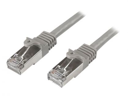 StarTech.com 3m CAT6 Ethernet Cable, 10 Gigabit Shielded Snagless RJ45 100W PoE Patch Cord, CAT 6 10GbE SFTP Network Cable w/Strain Relief, Grey, Fluke Tested/Wiring is UL Certified/TIA - Category 6 - 26AWG (N6SPAT3MGR) - Patch cable - RJ-45 (M) to RJ-45 