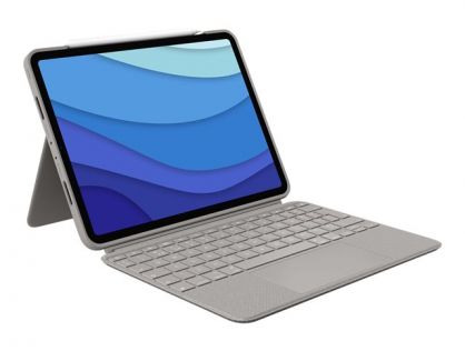 Logitech Combo Touch - Keyboard and folio case - with trackpad - backlit - Apple Smart connector - QWERTY - UK - sand - for Apple 11-inch iPad Pro (1st generation, 2nd generation, 3rd generation)