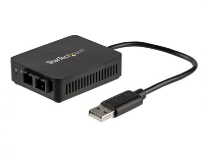 StarTech.com USB to Fiber Optic Converter, 100Mbps, USB 2.0 to Fiber Network Adapter, 100BASE-FX SC Female Duplex Multimode Fiber/MMF Compatible, 2Km, Compact USB to Fiber LAN Adapter - USB to LAN Adapter (US100A20FXSC) - network adapter - USB 2.0 - 100Ba