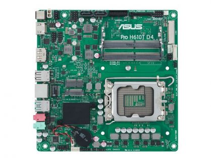 ASUS Pro H610T D4-CSM - Motherboard - Thin mini ITX - LGA1700 Socket - H610 Chipset - USB 3.2 Gen 1, USB 3.2 Gen 2 - Gigabit LAN - onboard graphics (CPU required) - HD Audio (8-channel)