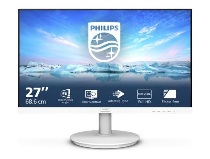 Philips V-line 271V8AW - LED monitor - 27" - 1920 x 1080 Full HD (1080p) @ 75 Hz - IPS - 250 cd/m² - 1000:1 - 4 ms - HDMI, VGA - speakers - textured white