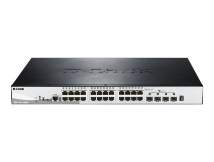 D-Link SmartPro DGS-1510-28XMP - Switch - L3 - Managed - 24 x 10/100/1000 (PoE+) + 4 x 10 Gigabit SFP+ - desktop, rack-mountable - PoE+ (370 W)