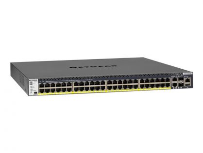 NETGEAR M4300-52G-PoE+ - Switch - L3 - Managed - 2 x 10/100/1000/10000 + 2 x 10 Gigabit SFP+ + 48 x 10/100/1000 (PoE+) - front to back airflow - rack-mountable - PoE+ (860 W)