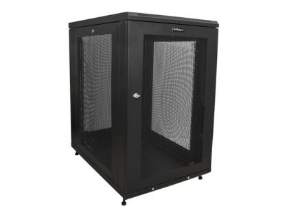 StarTech.com 18U Server Rack Cabinet, 4-Post Adjustable Depth (2" to 30") Network Equipment Rack Enclosure w/Casters/Cable Management/Shelf/Locking Dell PowerEdge, HP ProLiant ThinkServer - 18U Rack Cabinet (RK1833BKM) - Rack cabinet - 18U - 31"