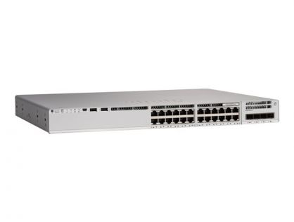 Cisco Catalyst 9200L - Network Essentials - switch - L3 - 24 x 10/100/1000 (PoE+) + 4 x 10 Gigabit SFP+ (uplink) - rack-mountable - PoE+ (740 W)