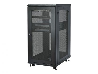 StarTech.com 24U Server Rack Cabinet, 4-Post Adjustable Depth (2" to 30") Network Equipment Rack Enclosure w/Casters/Cable Management/Shelf/Locking Dell PowerEdge, HP ProLiant ThinkServer - 24U Rack Cabinet (RK2433BKM) - Rack cabinet - 24U - 31"