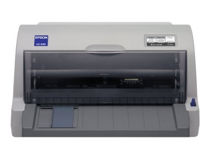 Epson LQ-630 Dot matrix flat-bed printer, 24 pins, 80 column, original + 4 copies, 300 cps HSD (10 cpi), Epson ESC/P2 - IBM PPDS emulation, 14 fonts, 8 Barcode fonts, 2 paper paths, single and continous sheet, paper park, Parallel and USB I/F