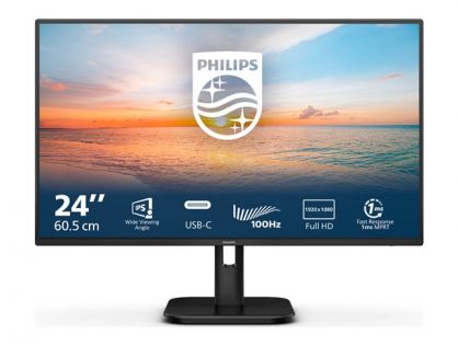 Philips 24E1N1300A - LED monitor - 24" (23.8" viewable) - 1920 x 1080 Full HD (1080p) @ 100 Hz - IPS - 1300:1 - 1 ms - HDMI, USB-C - speakers - textured black