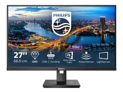 Philips 276B1 - LED monitor - 27" - 2560 x 1440 QHD @ 75 Hz - IPS - 350 cd/m² - 1000:1 - 4 ms - 2xHDMI, DisplayPort, USB-C - speakers - black texture