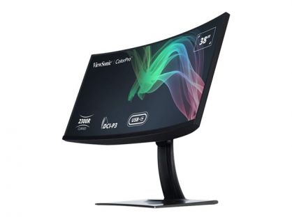 ViewSonic ColorPro VP3881a - LED monitor with KVM switch - curved - 1 ports - 38" (37.5" viewable) - 3840 x 1600 WQHD+ @ 60 Hz - IPS - 300 cd/m² - 1000:1 - HDR10 - 5 ms - 2xHDMI, DisplayPort, USB-C - speakers