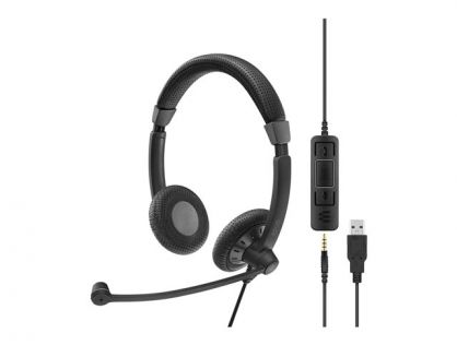 EPOS SC 75 USB MS - Headset - on-ear - wired - USB, 3.5 mm jack - black