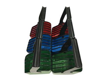 13 inch Large Plastic Device Basket (Set of 6) - 2x Green/Blue/Red